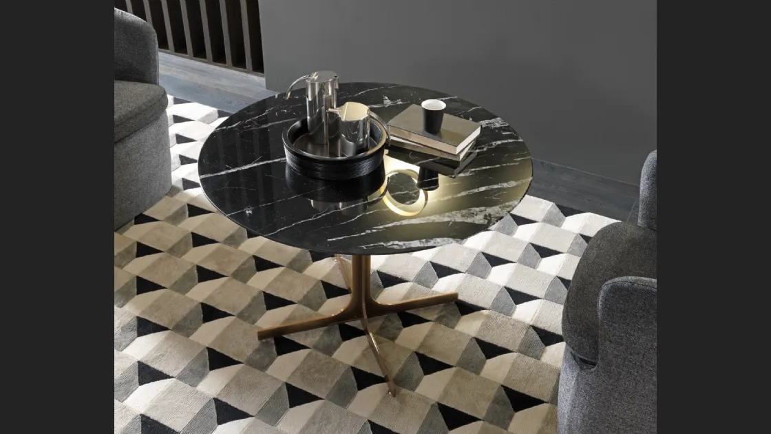 Tavolino con top in marmo Janus Lounge di Misuraemme